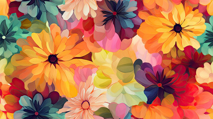 Seamless Flower Summer Pattern Background