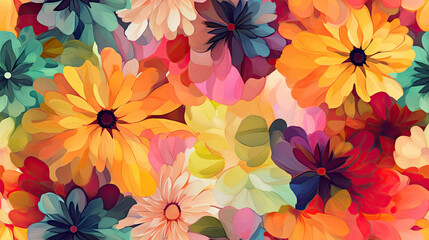 Obraz premium Seamless Flower Summer Pattern Background