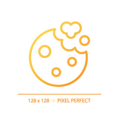 Cookies pixel perfect gradient linear vector icon. Round biscuit. Baked snack. Bakery menu. Sweet treat. Pastry shop. Thin line color symbol. Modern style pictogram. Vector isolated outline drawing
