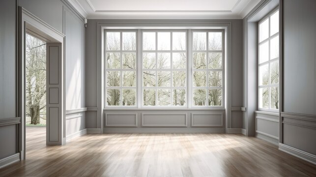 Stylish Room. Classical Interior Design Background. Generative AI.