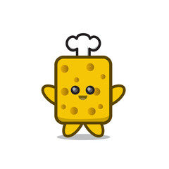 cute cheese cartoon illustration for mascot and logo.