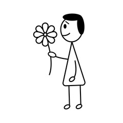 a man with a flower