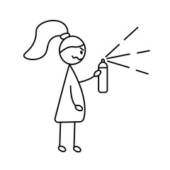 a woman with spray