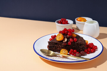 Tasty dessert - Chocolate cake, concept of delicious dessert