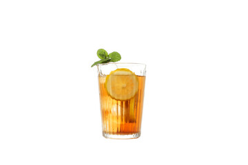 Fototapeta na wymiar Ice tea - drink for refreshing in hot summer weather, isolated on white background