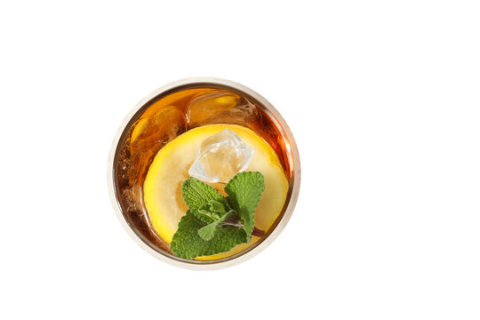 Ice tea - drink for refreshing in hot summer weather, isolated on white background
