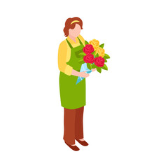 Florist Isometric Illustration