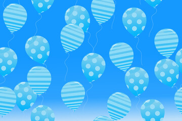 Festival balloons background  the  blue sky colourful for celebration party parade grand opening anniversary banner. Vector illustration. 

