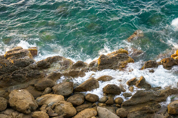 beautiful rock coast in the sea of Algeria 