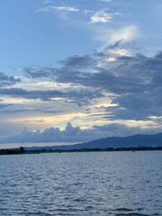 sunset over the lake