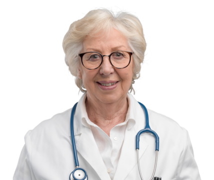 Senior female doctor posing and smiling