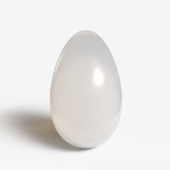 Glass Egg Standing In Clear White Background