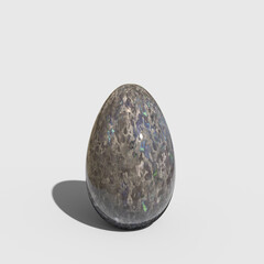Egg Shaped Rock Standing In Clear White Background