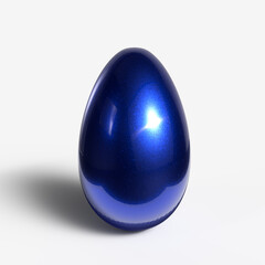 Metal Egg Standing In Clear White Background