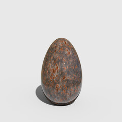 Metal Egg Standing In Clear White Background