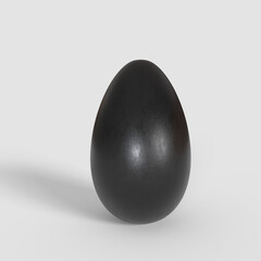 Metal Egg Standing In Clear White Background