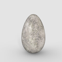 Rock Egg Standing In Clear White Background