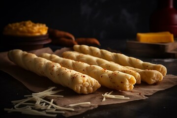 Venezuelan cheese sticks made with dough and filled with cheese. Generative AI - obrazy, fototapety, plakaty