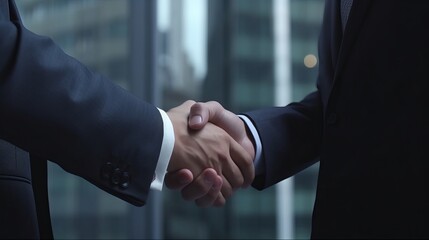 Businessmen making handshake with partner, greeting, dealing, merger and acquisition, business cooperation concept, for business, finance and investment background, Generative AI
