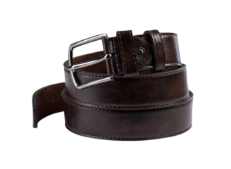 brown leather belt isolated