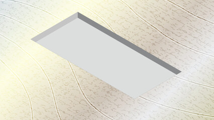 Deep hole rectangle in the ceramic illustration floor.