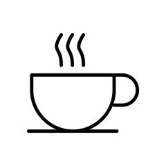 Cup of tea outline vector icon isolated on white background. op of tea line icon for web, mobile and ui design.