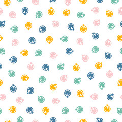 Seamless pattern with colorful stopwatch