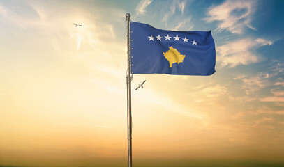 Kosovo, Republic of Kosovo - Waving Flag