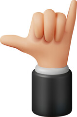 3D Call Me Hand Emoji Pose