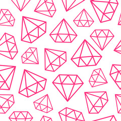 Seamless pattern with pink diamonds