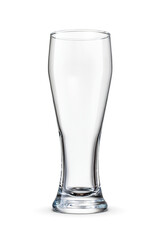 Empty weizen glass for beer isolated. Transparent PNG image.