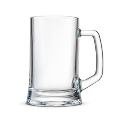 Empty beer glass stein or mug isolated. Transparent PNG image.