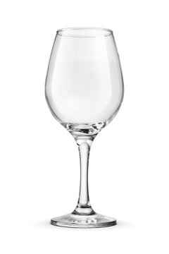 One empty wine glass isolated. Transparent PNG image.