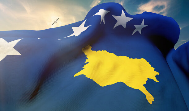 Kosovo, Republic of Kosovo - Waving Flag