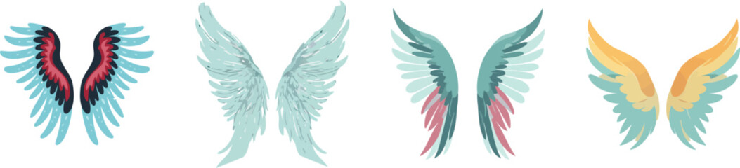 wings vector, flat design