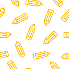 Seamless pattern with yellow pencils