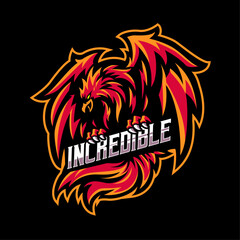 Phoenix esport mascot logo design © Ilhustrator