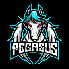pegasus mascot logo design vector with modern illustration concep