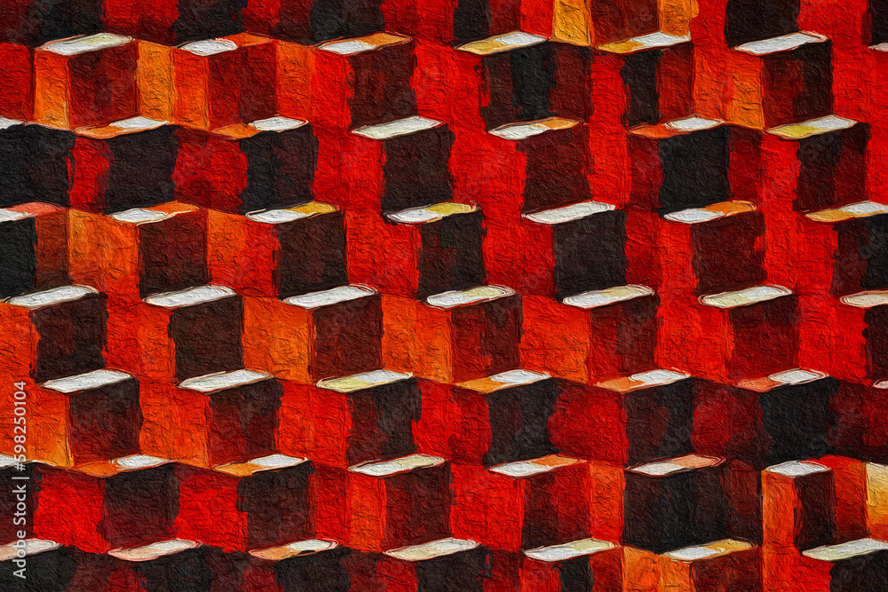 Wall mural colorful abstract mosaic with a rough texture background. colored square pattern background. picture