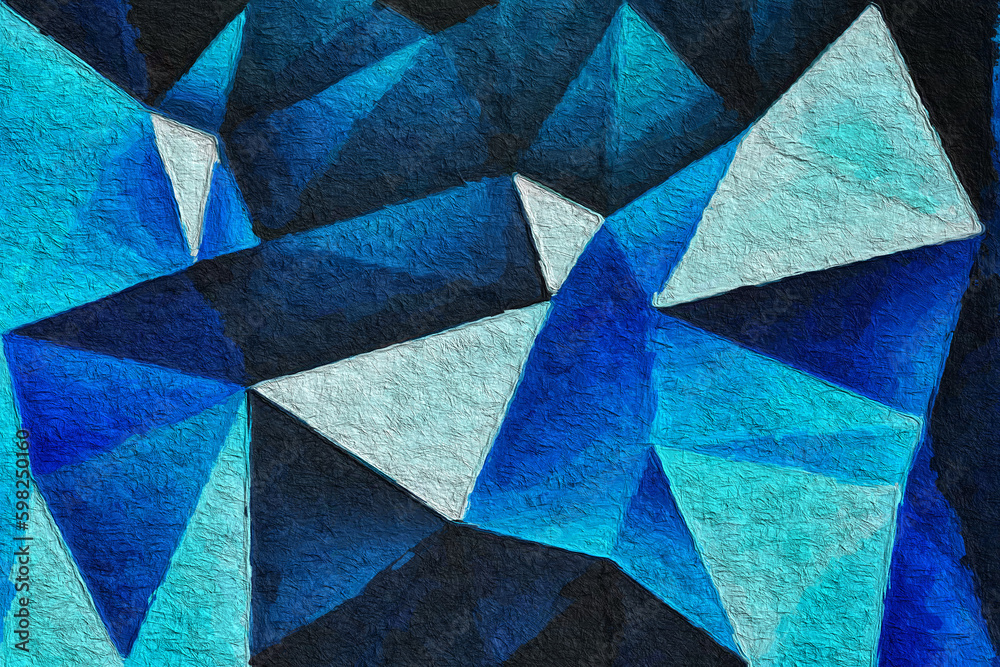 Wall mural colorful triangles pattern with a rough texture background. background texture wall and have copy sp