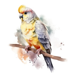 Obraz premium watercolor cockatiel parrot