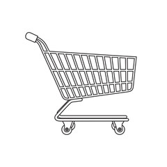 shopping cart icon out line art