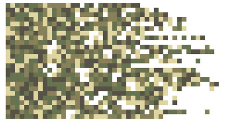 Pixel mosaic. Pixel decay illustration. Falling pixels. Abstract background.