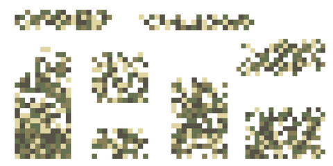 Pixel mosaic. Pixel decay illustration. Falling pixels. Abstract background.
