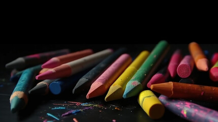 Obraz premium colors with black background Generative AI