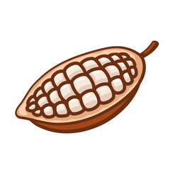 Cocoa beans isolated on white background. Logo template. Cacao beans. Design elements. Vector illustration