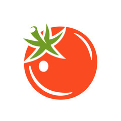 Red tomato isolated on white background. Vector illustration