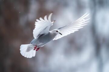 A bird in mid-flight, with a frozen motion effec