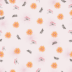 Vector floral seamless pattern. colorful small flowers. ditsy prints. suitable for fashion and textile print
