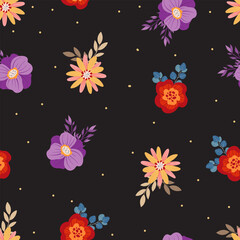  Vector spring flower seamless pattern